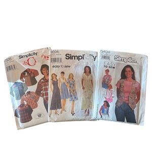 Lot of 3 BrandA Easy to Sew Patterns Tops Dresses Vests Uncut/cut VTG 90s Y2K